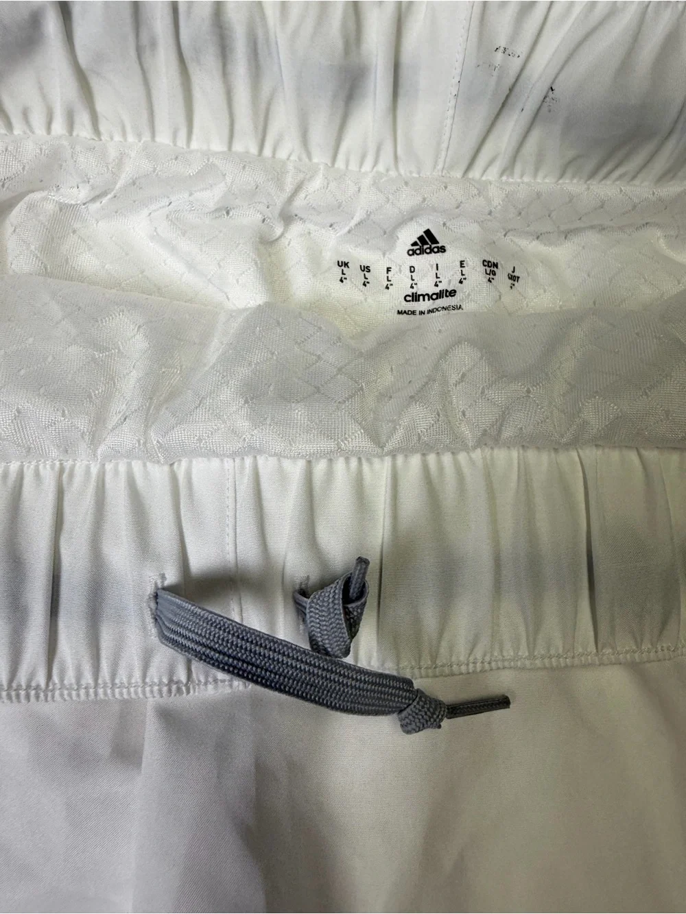 adidas USA White Athletic Shorts with lining panty - Navy Trim size Large ! EUC - Picture 10 of 14